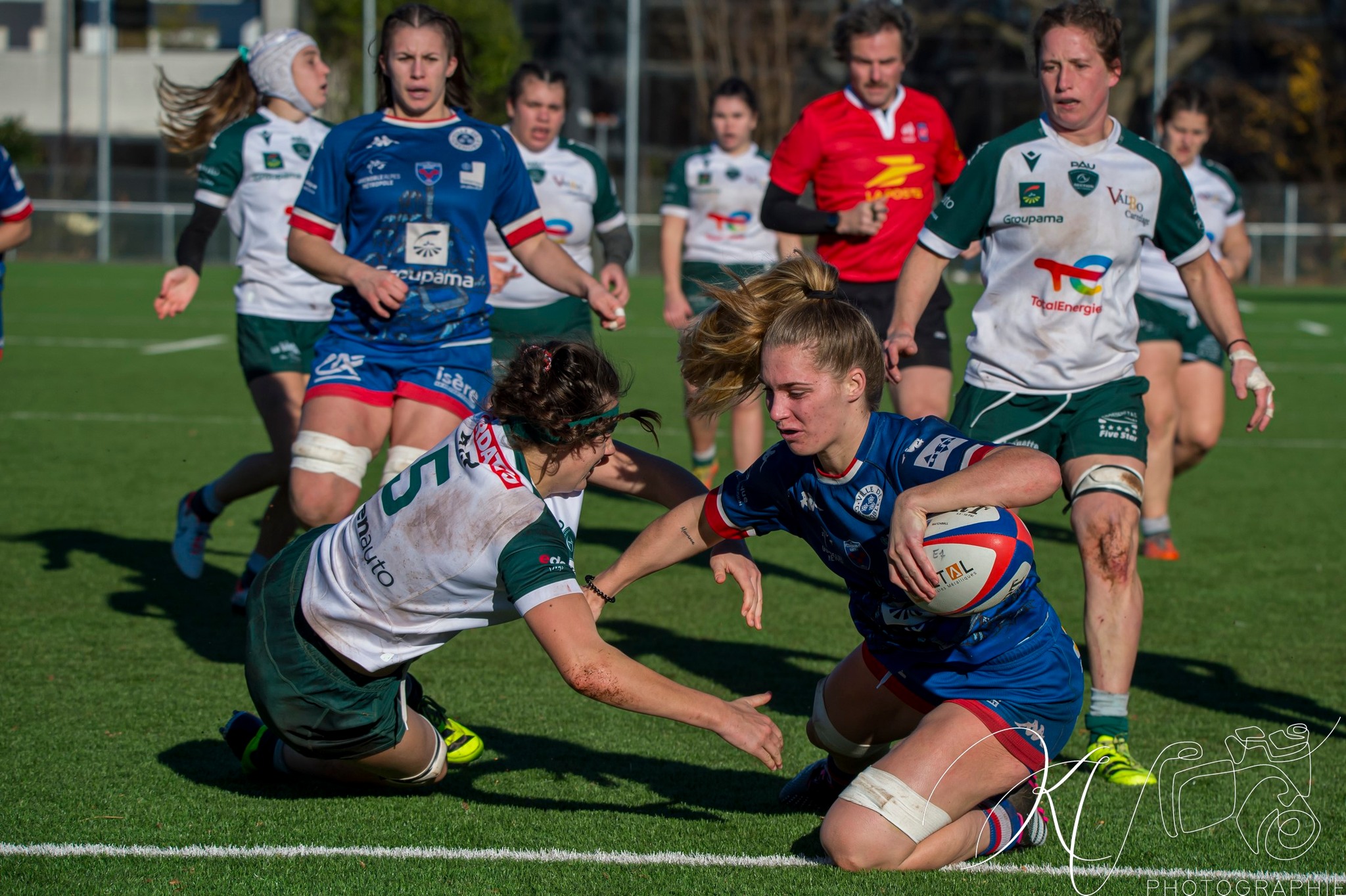 Lea CHAMPON - Charlotte SUILLEROT -  FC Grenoble Rugby - Section Paloise - Rugby - Elite 1 2023 - FC Grenoble (48) vs (12) Lons Section Paloise (#EL123FCGLSP12) Photo by: Karine Valentin | Siuxy Sports 2023-12-17