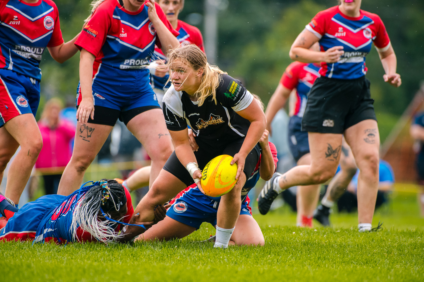  Saint-Georges Lumberjacks - Braves de Trois-Rivières - Rugby - RUGBY QUÉBEC FINALES LPR2 F SÉNIORS 2023 SAB QC- SG Lumberjacks vs Braves Trois-Rivières (#RQF2023LPR2SF1) Photo by: Simon Duquette | Siuxy Sports 2023-08-19