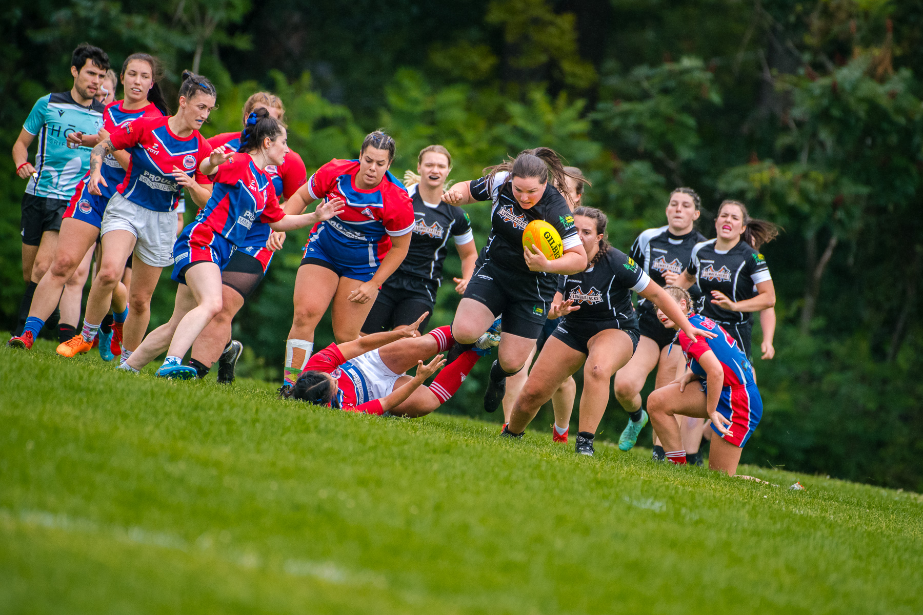  Saint-Georges Lumberjacks - Braves de Trois-Rivières - Rugby - RUGBY QUÉBEC FINALES LPR2 F SÉNIORS 2023 SAB QC- SG Lumberjacks vs Braves Trois-Rivières (#RQF2023LPR2SF1) Photo by: Simon Duquette | Siuxy Sports 2023-08-19
