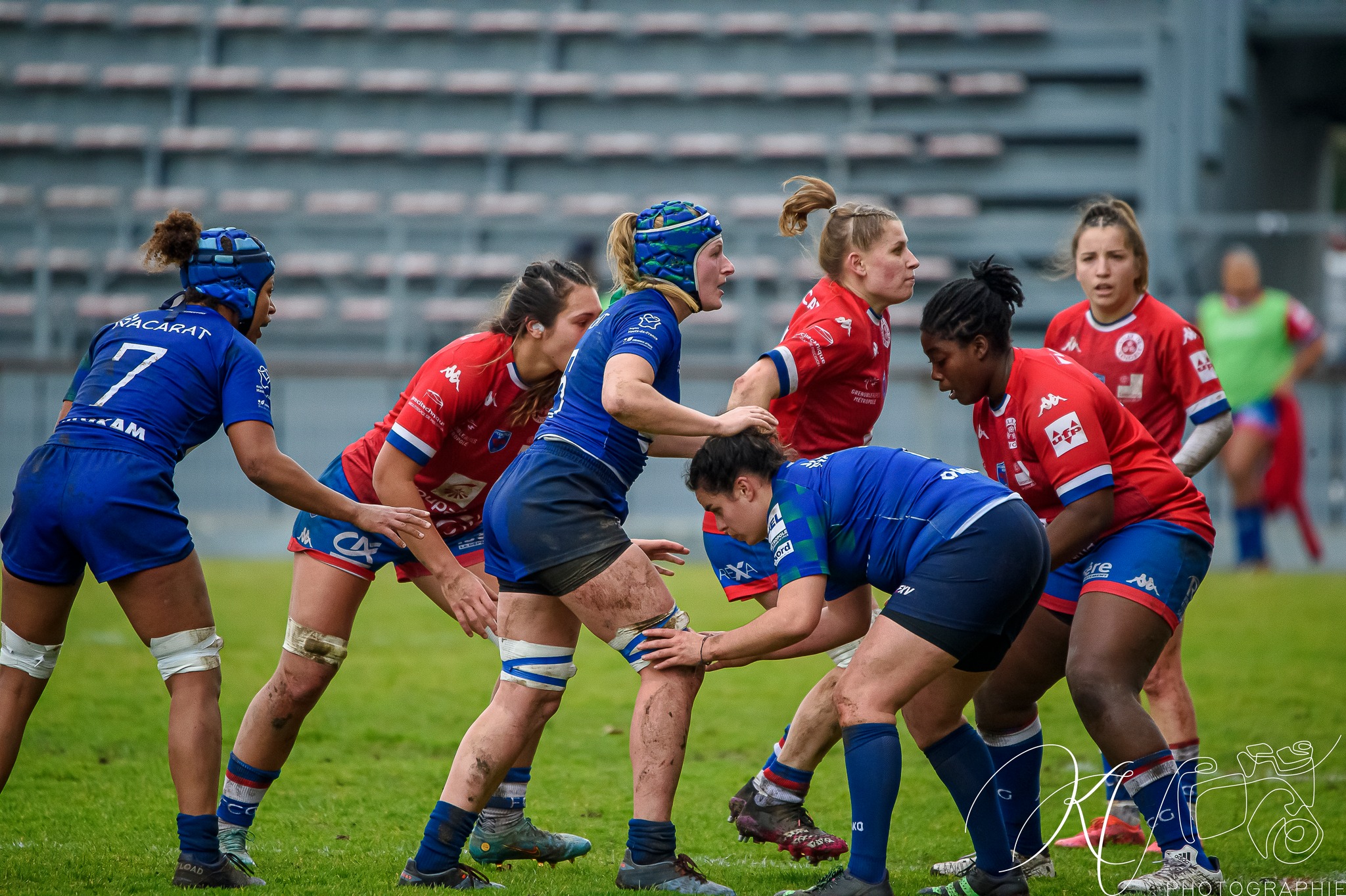 Alexandra CHAMBON - Emeline GROS -  FC Grenoble Rugby - Lille Métropole Rugby Club Villeneuvois - Rugby - FCG Amazones (18) VS (16) LMRCV (#2023FCGvsLMRCV01) Photo by: Karine Valentin | Siuxy Sports 2023-01-08